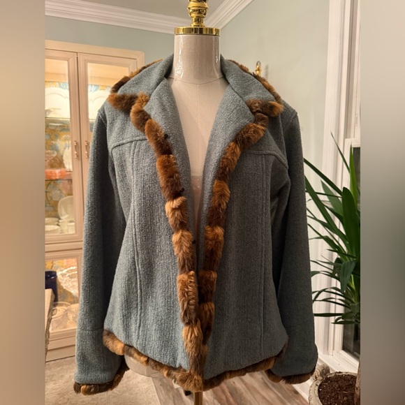 T.P. Saddleblanet & Co Jackets & Blazers - T.P. Saddleblanket & Co Faux Fur Trim Jacket